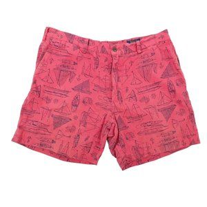 Polo Ralph Lauren Mens Sailing Nantucket Red Nautical Chino Shorts, 36, NWOT